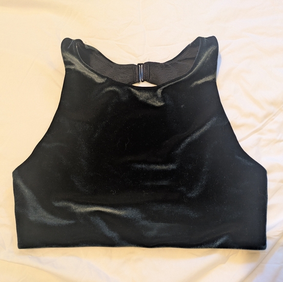 Victoria's Secret Black Velvet Sports Bra - Picture 2 of 5